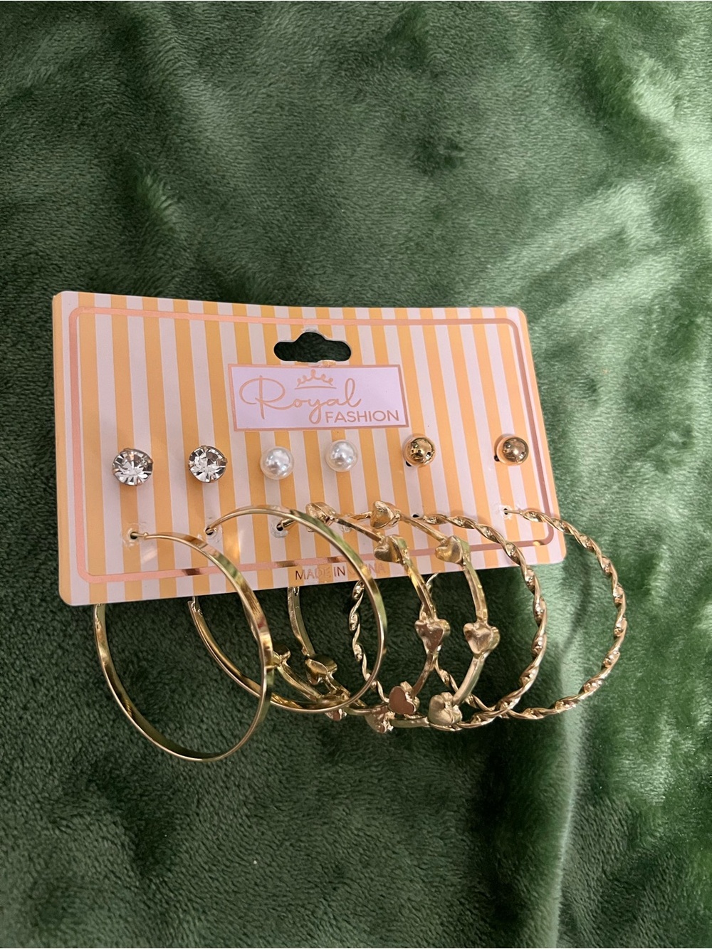 Gold Hoop and Stud Earring Set